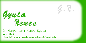 gyula nemes business card